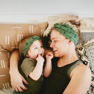 Handmade baby and mom matching headband set